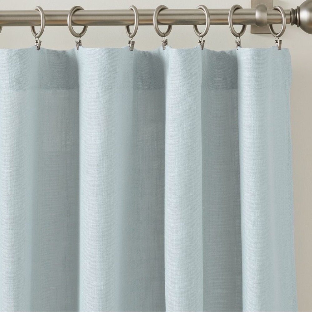Pottery Barn Light Blue Linen-Look Curtain Panel